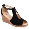 Journee Collection Womens Kedzie Wedge Sandal - Black -Fashion Women Shoe US 01 102265 00