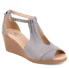 Journee Collection Womens Kedzie Wedge Sandal - Grey 1 Journee Collection Womens Kedzie Wedge Sandal - Grey -Fashion Women Shoe US 01 102267 00