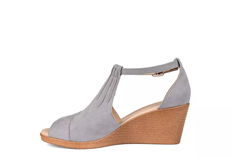 Journee Collection Womens Kedzie Wedge Sandal - Grey 6 Journee Collection Womens Kedzie Wedge Sandal - Grey - Image 4