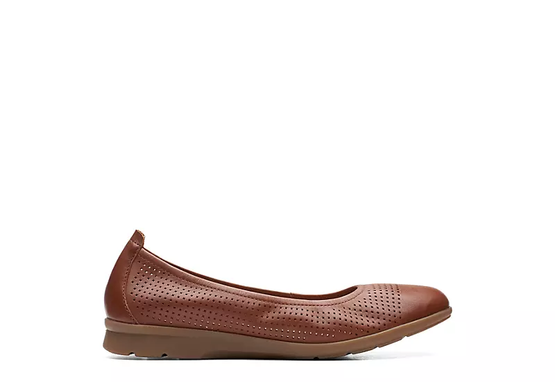 Clarks Womens Jeanette Ease Flat - Tan 4 Clarks Womens Jeanette Ease Flat - Tan - Image 2