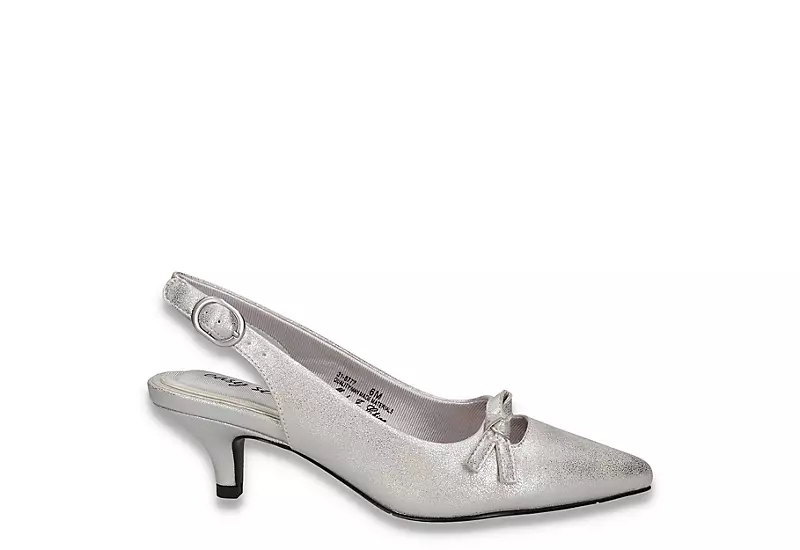 Easy Street Womens Emerin Slingback Pump - Silver 4 Easy Street Womens Emerin Slingback Pump - Silver - Image 2