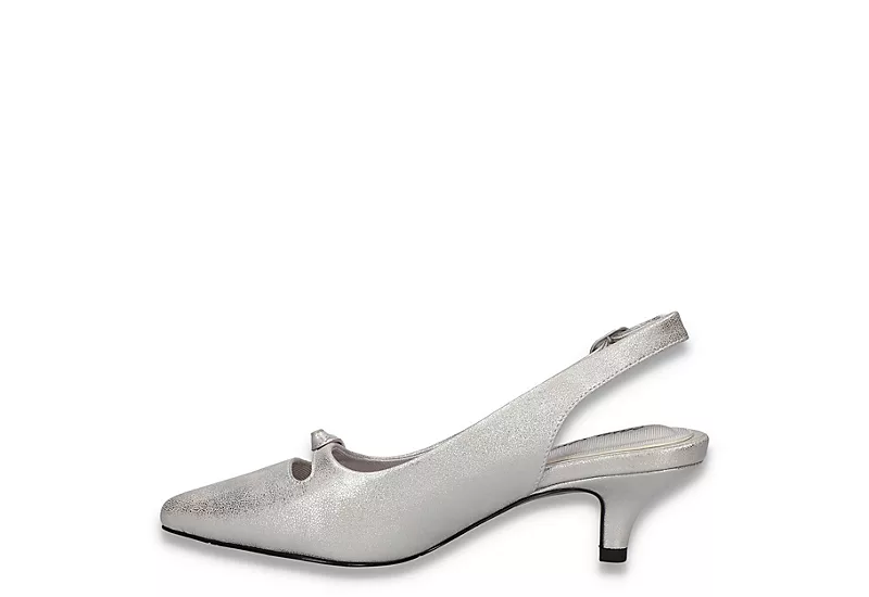 Easy Street Womens Emerin Slingback Pump - Silver 6 Easy Street Womens Emerin Slingback Pump - Silver - Image 4