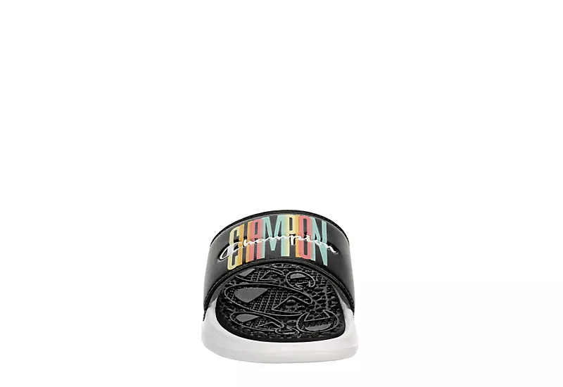 Champion Womens Foundation Pastel Block Slide Sandal - Black 5 Champion Womens Foundation Pastel Block Slide Sandal - Black - Image 3