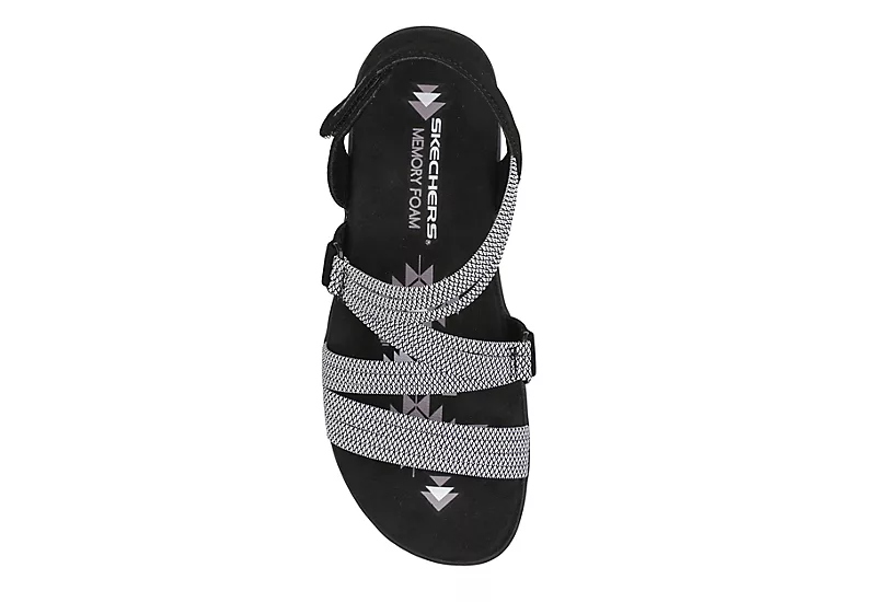 Skechers Womens Reggae Slim - Sweet Route Womens Sandal - Black 6 Skechers Womens Reggae Slim - Sweet Route Womens Sandal - Black - Image 4