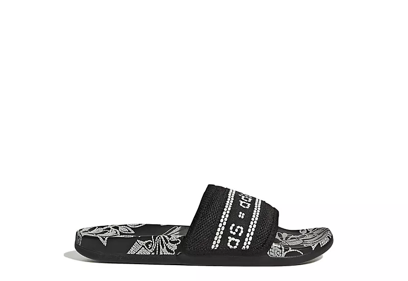 Adidas Womens Adilette Comfort Slide Sandal - Black 4 Adidas Womens Adilette Comfort Slide Sandal - Black - Image 2