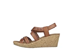 Skechers Womens Beverlee-delicate Glow Wedge Sandal - Cognac -Fashion Women Shoe US 01 202852 02