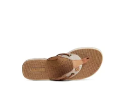 Sperry Womens Seafish Chambray Stripes Flip Flop Sandal - Tan -Fashion Women Shoe US 01 203195 04
