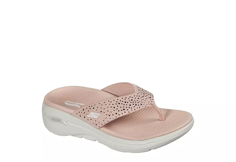 Skechers Womens Dazzle- Arch Fit Flip Flop Sandal - Pink 3 Skechers Womens Dazzle- Arch Fit Flip Flop Sandal - Pink