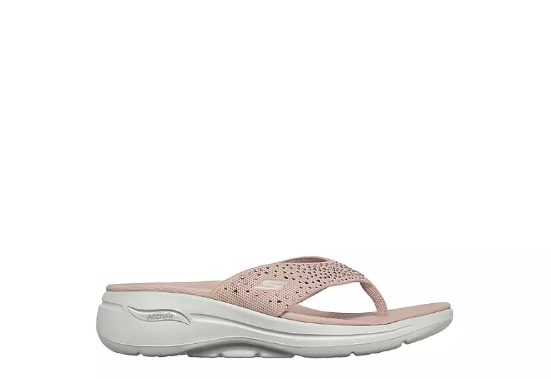 Skechers Womens Dazzle- Arch Fit Flip Flop Sandal - Pink 4 Skechers Womens Dazzle- Arch Fit Flip Flop Sandal - Pink - Image 2