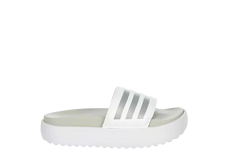 Adidas Womens Adilette Platform Slide Sandal - White 4 Adidas Womens Adilette Platform Slide Sandal - White - Image 2