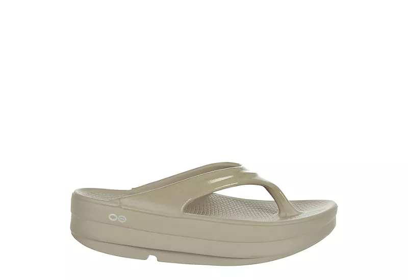 Oofos Womens Oomega Flip Flop Sandal - Khaki 4 Oofos Womens Oomega Flip Flop Sandal - Khaki - Image 2