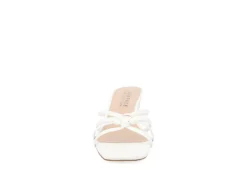 Journee Collection Womens Blayke Wedge Slip On Sandal - White -Fashion Women Shoe US 01 203653 02