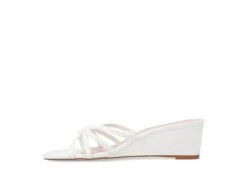 Journee Collection Womens Blayke Wedge Slip On Sandal - White -Fashion Women Shoe US 01 203653 03