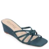 Journee Collection Womens Blayke Wedge Slip On Sandal - Blue 2 Journee Collection Womens Blayke Wedge Slip On Sandal - Blue -Fashion Women Shoe US 01 203692 00
