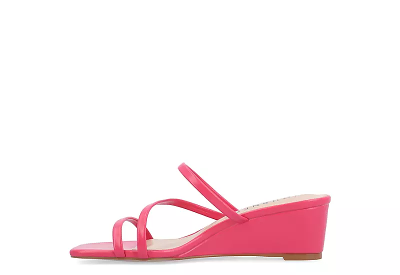 Journee Collection Womens Takarah Wedge Slip On Sandal - Pink 6 Journee Collection Womens Takarah Wedge Slip On Sandal - Pink - Image 4