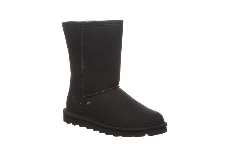 Bearpaw Womens Elle Short Vegan Fur Boot - Black 3 Bearpaw Womens Elle Short Vegan Fur Boot - Black