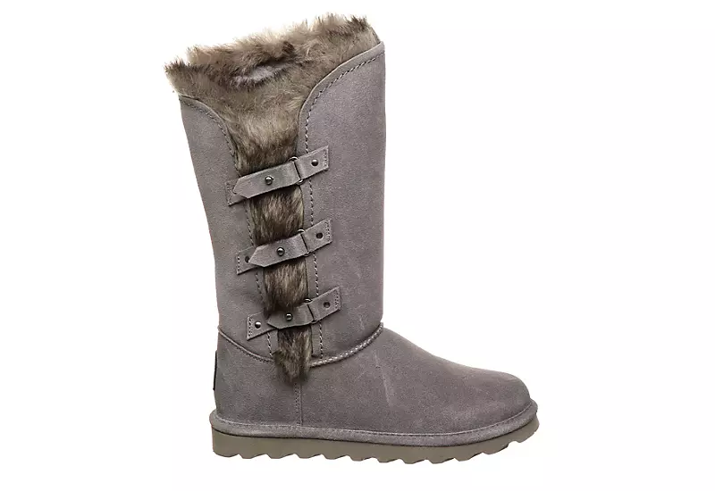 Bearpaw Womens Emery Fur Boot - Grey 4 Bearpaw Womens Emery Fur Boot - Grey - Image 2