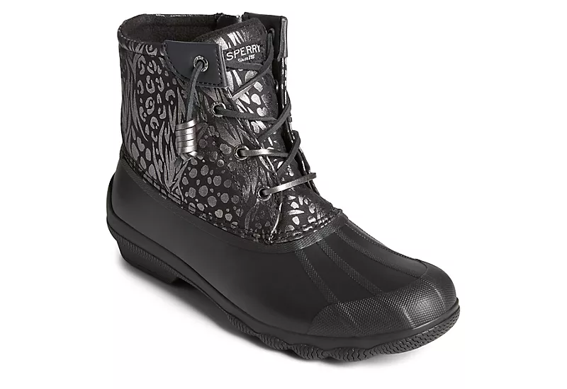 Sperry Womens Syren Gulf Metallic Animal Duck Boot - Black 3 Sperry Womens Syren Gulf Metallic Animal Duck Boot - Black