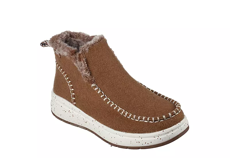Skechers Womens Skipper Wave - Angelic Warm Bootie - Rust 3 Skechers Womens Skipper Wave - Angelic Warm Bootie - Rust