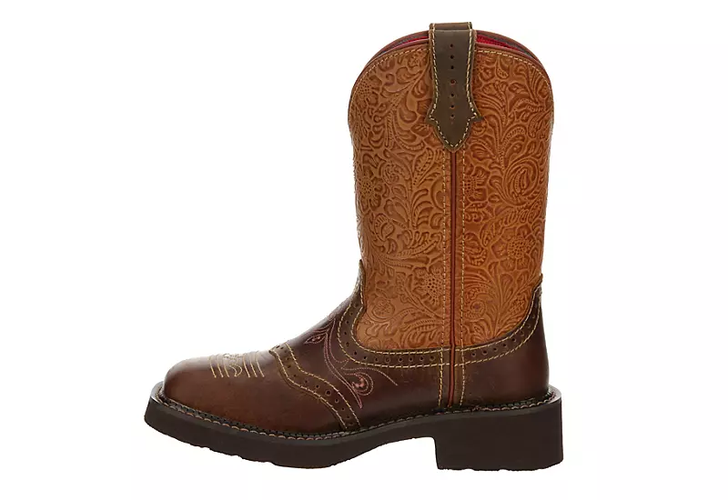 Justin Womens Starlina Western Boot - Brown 6 Justin Womens Starlina Western Boot - Brown - Image 4