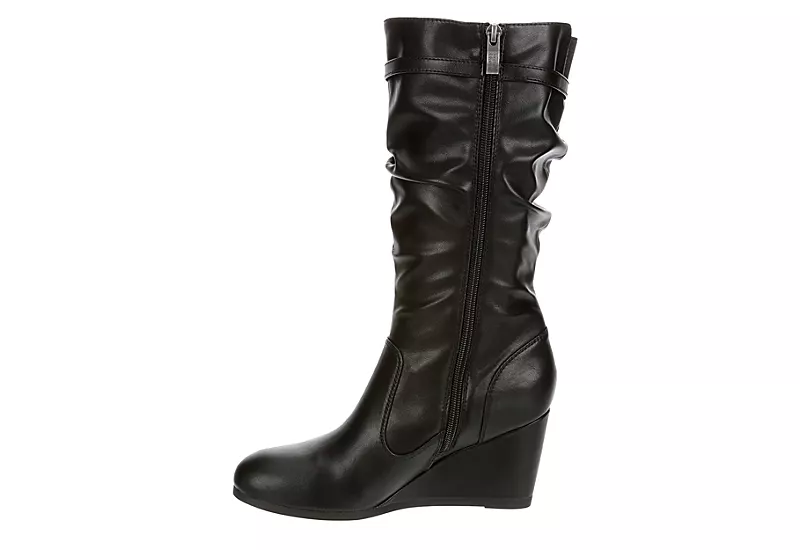 Lauren Blakwell Womens Johanna Wide Calf Wedge Boot - Black 6 Lauren Blakwell Womens Johanna Wide Calf Wedge Boot - Black - Image 4
