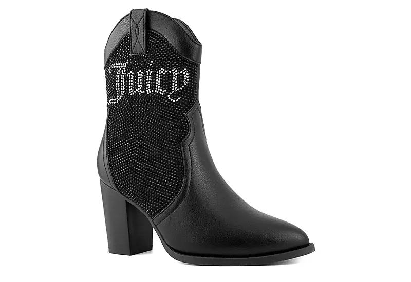 Juicy Couture Womens Tamra Western Boot - Black 3 Juicy Couture Womens Tamra Western Boot - Black