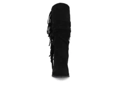 Journee Collection Womens Hartly Fringed Wide Calf Dress Boot - Black -Fashion Women Shoe US 01 303177 02