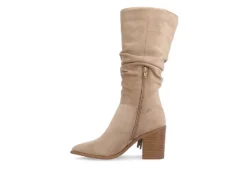 Journee Collection Womens Hartly Fringed Wide Calf Dress Boot - Taupe -Fashion Women Shoe US 01 303178 03