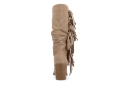 Journee Collection Womens Hartly Fringed Wide Calf Dress Boot - Taupe -Fashion Women Shoe US 01 303178 04