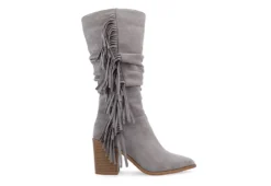 Journee Collection Womens Hartly Fringed Wide Calf Dress Boot - Grey 10 Journee Collection Womens Hartly Fringed Wide Calf Dress Boot - Grey -Fashion Women Shoe US 01 303179 01