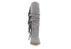 Journee Collection Womens Hartly Fringed Wide Calf Dress Boot - Grey 11 Journee Collection Womens Hartly Fringed Wide Calf Dress Boot - Grey -Fashion Women Shoe US 01 303179 02