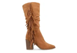 Journee Collection Womens Hartly Fringed Wide Calf Dress Boot - Tan -Fashion Women Shoe US 01 303180 01