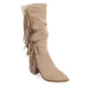 Journee Collection Womens Hartly Fringed Extra Wide Calf Dress Boot - Taupe 1 Journee Collection Womens Hartly Fringed Extra Wide Calf Dress Boot - Taupe -Fashion Women Shoe US 01 303183 00