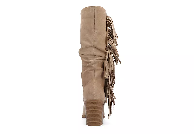 Journee Collection Womens Hartly Fringed Extra Wide Calf Dress Boot - Taupe 7 Journee Collection Womens Hartly Fringed Extra Wide Calf Dress Boot - Taupe - Image 5