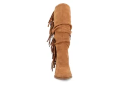 Journee Collection Womens Hartly Fringed Extra Wide Calf Dress Boot - Tan -Fashion Women Shoe US 01 303185 02