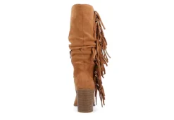 Journee Collection Womens Hartly Fringed Extra Wide Calf Dress Boot - Tan -Fashion Women Shoe US 01 303185 04