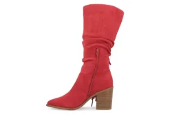 Journee Collection Womens Hartly Fringed Extra Wide Calf Dress Boot - Red -Fashion Women Shoe US 01 303199 03