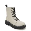 Unionbay Womens Lester Combat Boot - Off White -Fashion Women Shoe US 01 303383 00