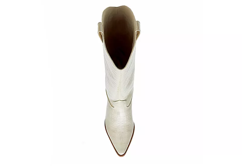 Coconuts Womens Jax Tall Western Boot - Ivory 8 Coconuts Womens Jax Tall Western Boot - Ivory - Image 6