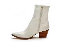 Coconuts Womens Kyra Ankle Western Boot - Bone -Fashion Women Shoe US 01 303526 03