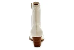 Coconuts Womens Kyra Ankle Western Boot - Bone -Fashion Women Shoe US 01 303526 04