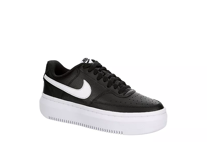 Nike Womens Court Vision Alta Sneaker - Black 3 Nike Womens Court Vision Alta Sneaker - Black
