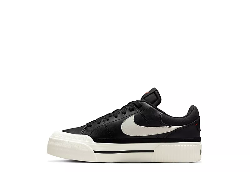 Nike Womens Court Legacy Lift Sneaker - Black 5 Nike Womens Court Legacy Lift Sneaker - Black - Image 3