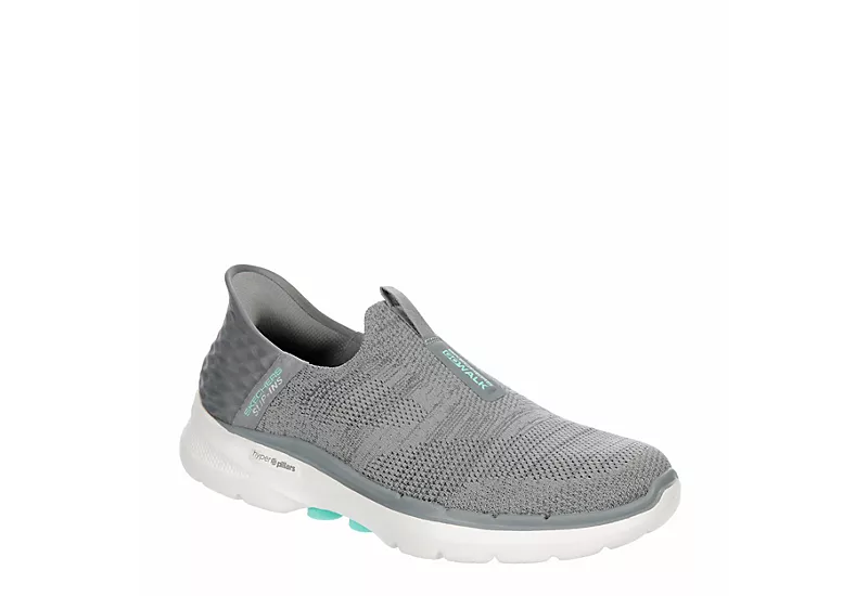 Skechers Womens Go Walk 6 Quick Fit Slip-ins Walking Shoe - Grey 3 Skechers Womens Go Walk 6 Quick Fit Slip-ins Walking Shoe - Grey