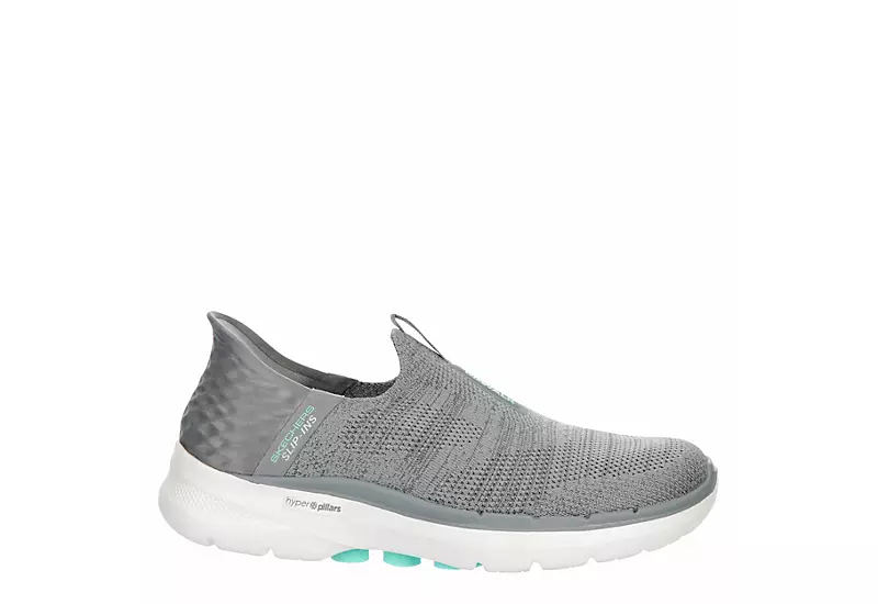 Skechers Womens Go Walk 6 Quick Fit Slip-ins Walking Shoe - Grey 4 Skechers Womens Go Walk 6 Quick Fit Slip-ins Walking Shoe - Grey - Image 2