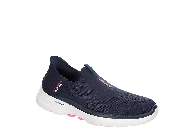 Skechers Womens Go Walk 6 Quick Fit Slip-ins Walking Shoe - Navy 3 Skechers Womens Go Walk 6 Quick Fit Slip-ins Walking Shoe - Navy