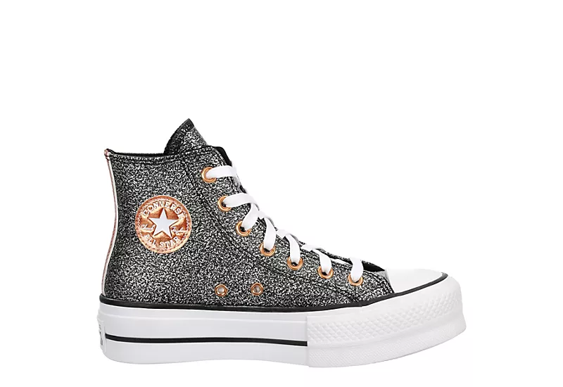 Converse Womens Chuck Taylor All Star High Top Platform Sneaker - Black 4 Converse Womens Chuck Taylor All Star High Top Platform Sneaker - Black - Image 2