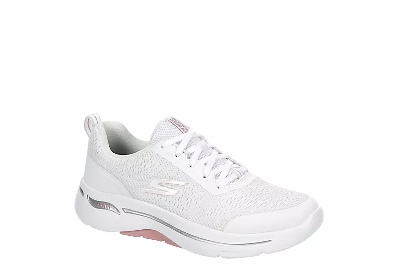 Skechers Womens Arch Fit Lace Up Sneaker - White 3 Skechers Womens Arch Fit Lace Up Sneaker - White