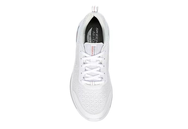 Skechers Womens Arch Fit Lace Up Sneaker - White 8 Skechers Womens Arch Fit Lace Up Sneaker - White - Image 6