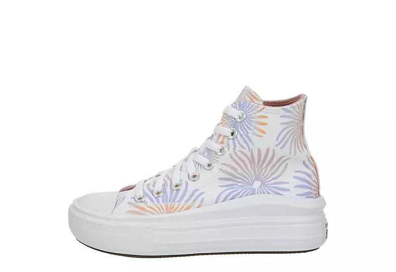 Converse Womens Chuck Taylor All Star Move High Top Sneaker - White 6 Converse Womens Chuck Taylor All Star Move High Top Sneaker - White - Image 4